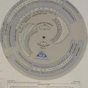 ACCA Duct Slide Rule