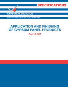 Application & Finishing of Gypsum Panel Products, 2018 (GA-216-18)
