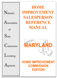 Maryland Home Improvement Salesperson Reference Manual (Special Order)