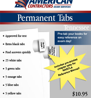 Permanent Tabs for the Tennessee Business & Project Management book