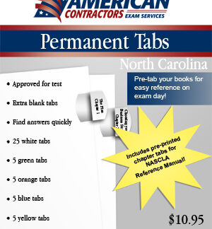 Permanent Tabs for the North Carolina Business & Project Management book