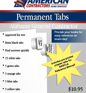 Permanent Tabs for the Alabama Business & Project Management book - Home Builders edition
