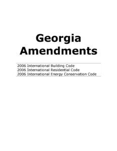 Georgia Amendments to 2018 IRC, IBC, and IECC (PDF) 2020