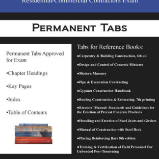 Permanent Tabs for the Tennessee Residential/Commercial Exam Reference Books