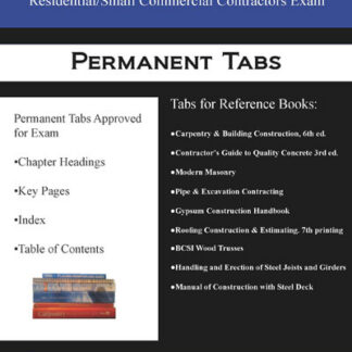 Permanent Tabs for the Tennessee Residential/Small Commercial Exam Reference Books