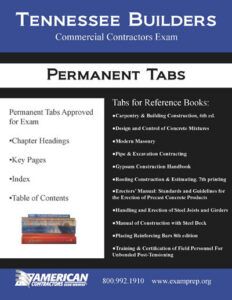 Permanent Tabs for the Tennessee Commercial Exam Reference Books