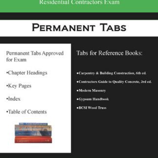 Permanent Tabs for the South Carolina Residential Contractors Exam Reference Books