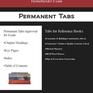 Permanent Tabs for the Alabama Homebuilders Exam Reference Books