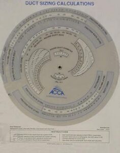 ACCA Duct Slide Rule
