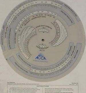 ACCA Duct Slide Rule
